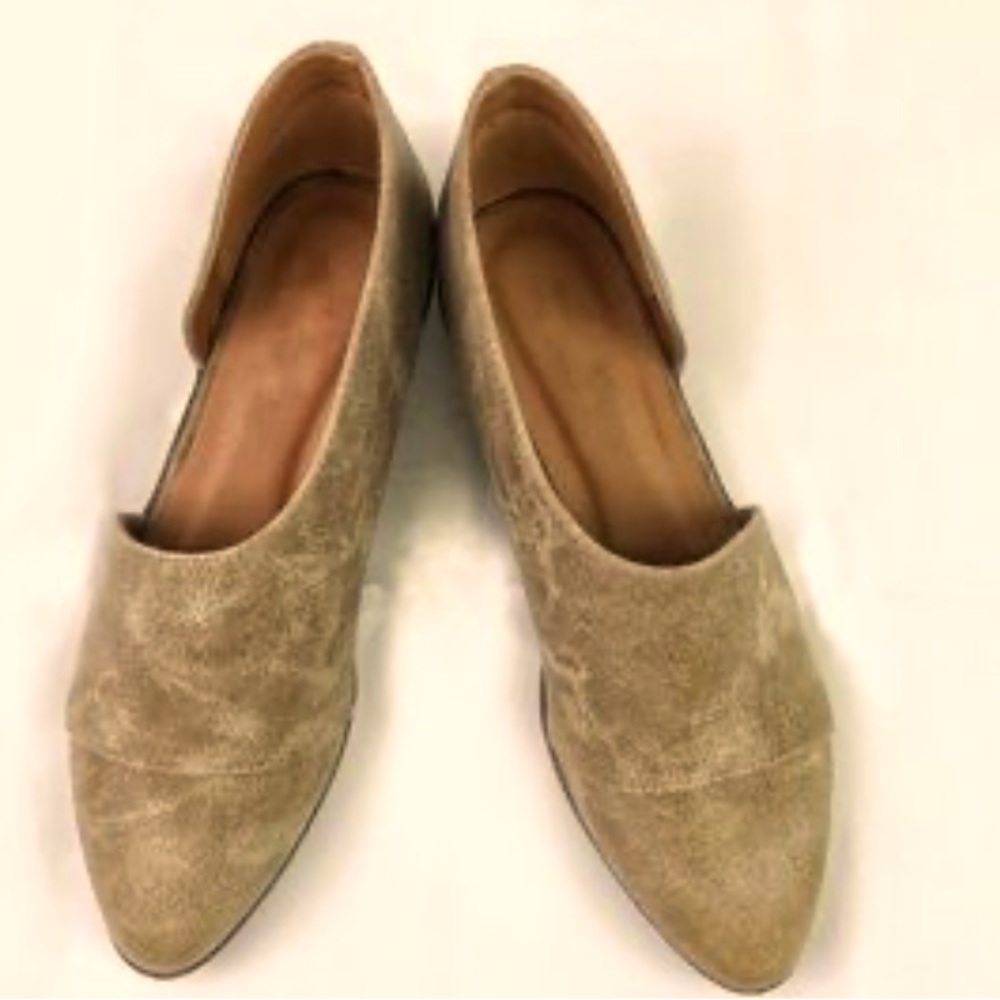 Qupid Shoes Women's Brown Faux Leather Ankle Boots Open Side Slip On Flats